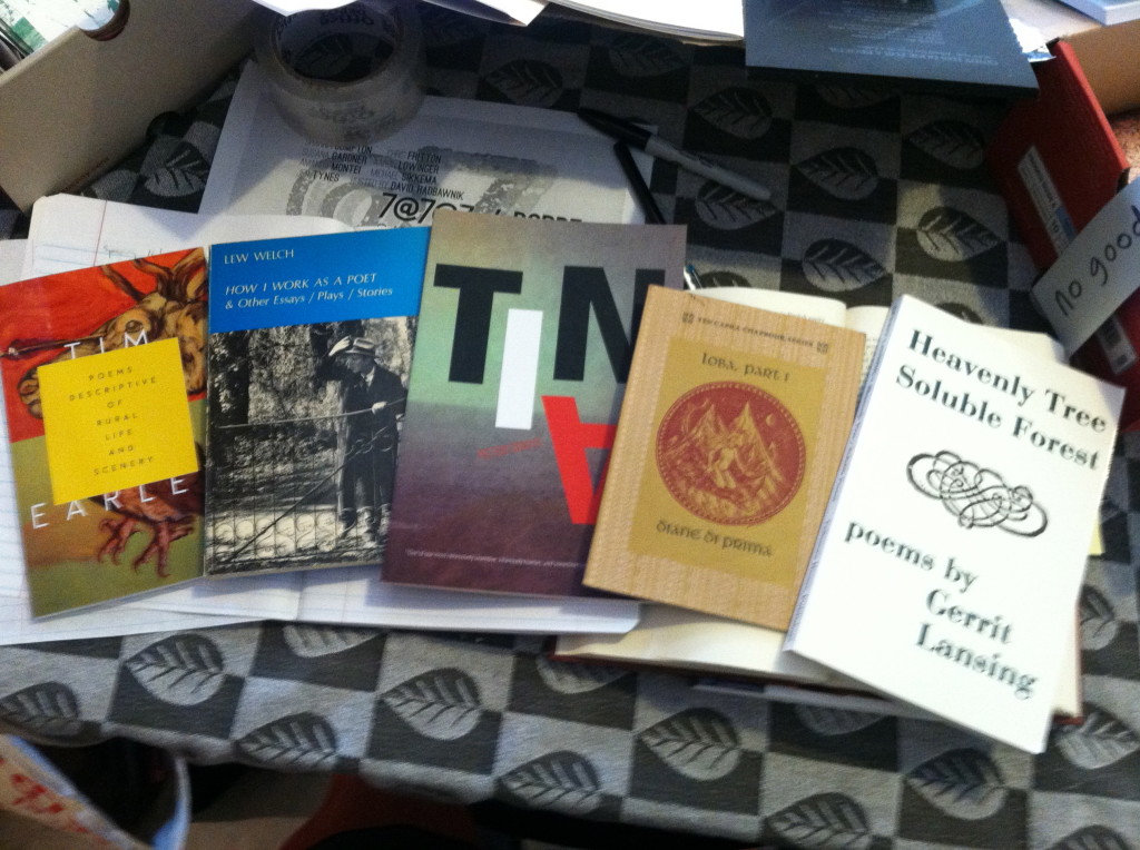 Part of my haul from the book fair. I've been looking for that Lew Welch book for at least 15 years.