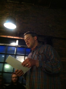 Aaron Lowinger reading at Sweetness 7 after the fair